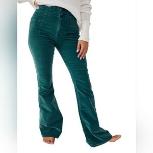 Free People Jayde Cord Flare Pant Size 29 Forest Green